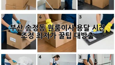 부산 송정동 원룸이사 용달 시간 조정: 최저가 꿀팁 대방출! ✨