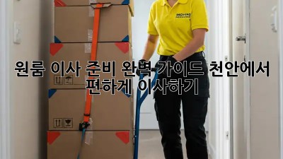 원룸 이사 준비 완벽 가이드: 천안에서 편하게 이사하기